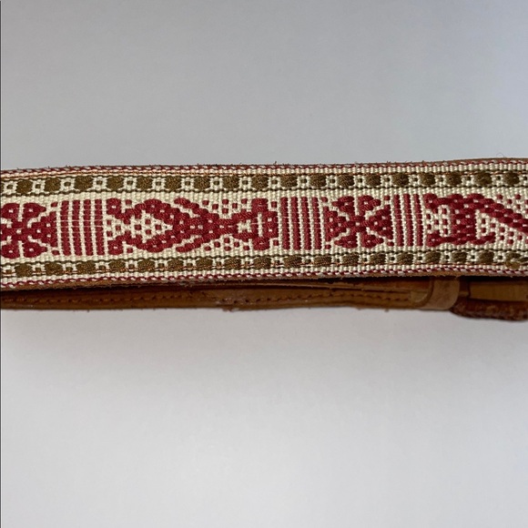 Vintage Style Embroidered leather belt.  34” - Picture 3 of 7